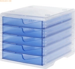 Styro Schubladenbox styrowingsbox 5 Sch&uuml;be light transparent/cornflowe