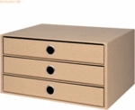 S.O.H.O. Schubladenbox Kraft 3 Sch&uuml;be A4
