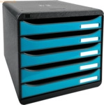 Exacompta Schubladenbox Big-Box Plus Iderama 5 F&auml;cher schwarz/glossy t