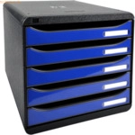 Exacompta Schubladenbox Big-Box Plus Iderama 5 F&auml;cher schwarz/glossy k