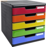 Exacompta Schubladenbox Modulo 301798D A4+ 5 Sch&uuml;be schwarz/harlekin