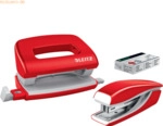 Leitz Schreibtisch-Set Nexxt Wow Heftger&auml;t+Locher rot