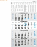 Zettler Viermonatskalender 959 33x59cm blau 2026