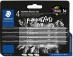 10 x Staedtler Pigment brush pe Intense Black Set 4 St&uuml;ck