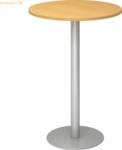 mcbuero.de Stehtisch 80cm Buche/silber