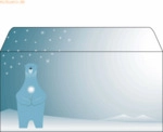 Sigel Weihnachtsumschlag DIN lang 90g 25 St&uuml;ck Polar bear with candle