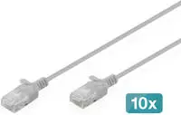 Assmann DIGITUS CAT 6 U-UTP Slim Patchkabel, 2 m, Grau, 10 St&uuml;ck
