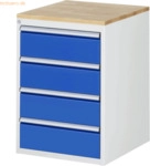 Rau Schubladenschrank 580x650x825mm B-Top-25mm 4xSchublade-TA lichtgra