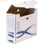 Bankers Box Archivschachtel Basic 100mm 97x250x325mm wei&szlig;/blau VE=10 S