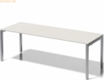 Bisley Schreibtisch Cito BxTxH 220x80x65-85cm grauwei&szlig; Gestell silber