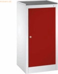 CP Werkzeug-Beistellschrank 872100S10004 2 B&ouml;den lichtgrau/rubinrot