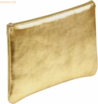 4 x Clairefontaine Schlamperm&auml;ppchen Leder flach 22x11cm golden