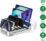 4Smarts 4smarts Ladestation Team 100W 5C/1A inkl. 6 Kabel, silber