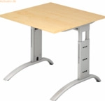 mcbuero.de Schreibtisch 80x80cm h&ouml;henverstellbar bis 85cm Ahorn