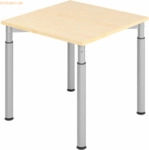 mcbuero.de Schreibtisch 80x80cm Ahorn/Silber