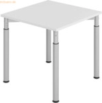 mcbuero.de Schreibtisch 80x80cm Grau/Silber
