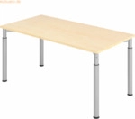 mcbuero.de Schreibtisch 160x80cm Ahorn/Silber