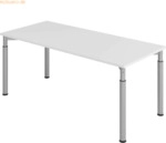mcbuero.de Schreibtisch 180x80cm Grau/Silber