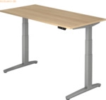 mcbuero.de Sitz-Steh-Schreibtisch elektrisch 160x80cm Eiche/silber
