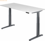 mcbuero.de Sitz-Steh-Schreibtisch elektrisch 180x80cm Wei&szlig;/Graphit