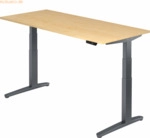 mcbuero.de Sitz-Steh-Schreibtisch elektrisch 180x80cm Ahorn/Graphit
