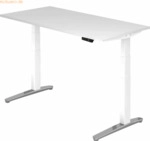 mcbuero.de Sitz-Steh-Schreibtisch elektrisch 160x80cm Wei&szlig;/Wei&szlig;-alu