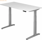 mcbuero.de Sitz-Steh-Schreibtisch elektrisch 160x80cm Wei&szlig;/silber