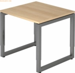 mcbuero.de Schreibtisch O-Fu&szlig; eckig 80x80cm Eiche/Graphit