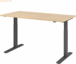 mcbuero.de Sitz-Steh-Schreibtisch elektrisch 160x80cm Eiche/Graphit
