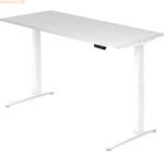 mcbuero.de Sitz-Steh-Schreibtisch elektrisch 180x80cm Wei&szlig;/Wei&szlig;