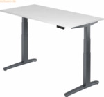 mcbuero.de Sitz-Steh-Schreibtisch elektrisch 160x80cm Wei&szlig;/Graphit