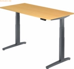 mcbuero.de Sitz-Steh-Schreibtisch elektrisch 160x80cm Buche/Graphit