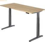 mcbuero.de Sitz-Steh-Schreibtisch elektrisch 180x80cm Eiche/Graphit