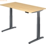 mcbuero.de Sitz-Steh-Schreibtisch elektrisch 160x80cm Ahorn/Graphit