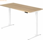 mcbuero.de Sitz-Steh-Schreibtisch elektrisch 180x80cm Eiche/Wei&szlig;