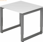 mcbuero.de Schreibtisch O-Fu&szlig; eckig 80x80cm Wei&szlig;/Graphit