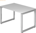mcbuero.de Schreibtisch O-Fu&szlig; eckig 120x80cm Grau/Silber