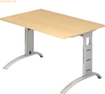 mcbuero.de Schreibtisch 120x80cm h&ouml;henverstellbar bis 85cm Ahorn