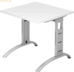 mcbuero.de Schreibtisch 80x80cm h&ouml;henverstellbar bis 85cm Wei&szlig;