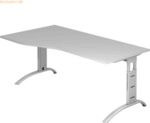 mcbuero.de Schreibtisch 180x100/80cm h&ouml;henverstellbar bis 85cm Grau