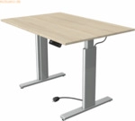 Kerkmann Sitz-/Stehtisch Move 3 BxTxH 120x60x72-120cm silber/ahorn