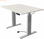 Kerkmann Sitz-/Stehtisch Move 3 BxTxH 120x60x72-120cm silber/wei&szlig;