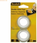 Scotch Klebefilm 6,3mx12mm doppelseitig transparent VE=2 St&uuml;ck