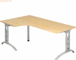 mcbuero.de Schreibtisch 200x120cm h&ouml;henverstellbar bis 85cm 90 Grad Ah