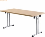 mcbuero.de Klapptisch 160x80 cm Buche/Chromgestell