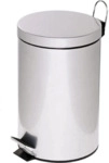 Alco Tretabfalleimer mit Kunststoffeinsatz 12 Liter silber