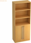 mcbuero.de Regal 5 OH 80x42x200,4cm 2 T&uuml;ren unten Sockelblende Griff C