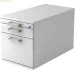 mcbuero.de Rollcontainer 80cm 1 Schub 1 H&auml;ngeregistratur Schloss Chrom
