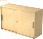 mcbuero.de Schiebet&uuml;rschrank Derie 9 2 OH BxTxH 120x40x74,8cm Griff SG