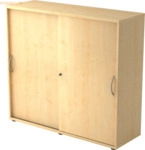 mcbuero.de Schiebet&uuml;renschrank Serie 9 3OH BxTxH 120x40x110cm Griff BM